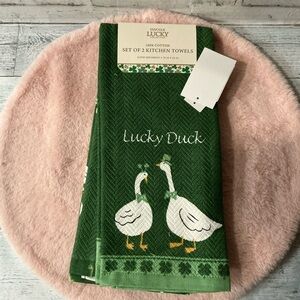 ENVOGUE Set Of 2 St. Patrick's Day Goose Friends Kitchen Towels